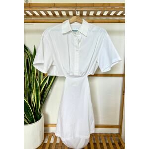 ASOS White Button Front Open Back Dress